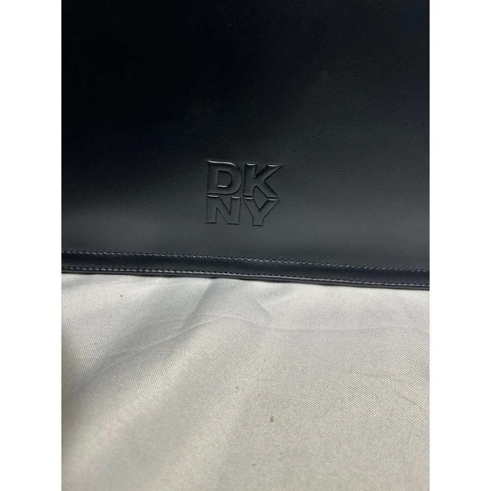 DKNY Halle DS Tote Black Faux Leather Shoulder Bag NWT